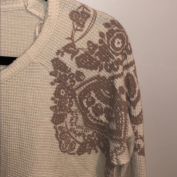 Free people waffle knit sweater top - Picture 3 of 3